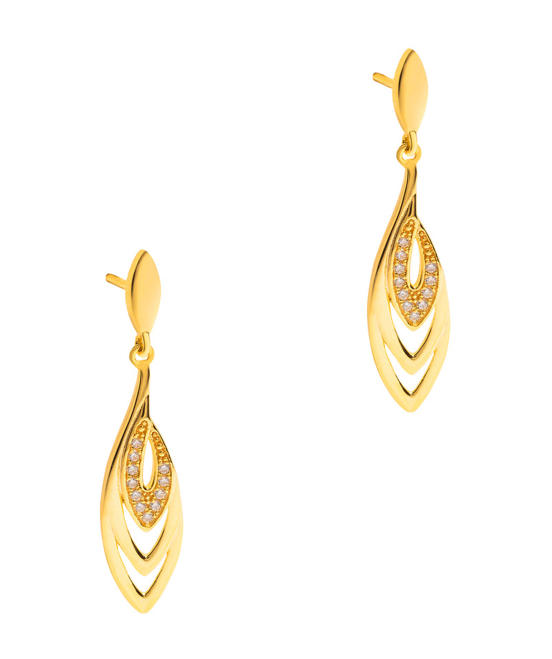 Gift Packaged 'Perry' 18ct Yellow Gold Plated 925 Silver & Cubic Zirconia Earrings