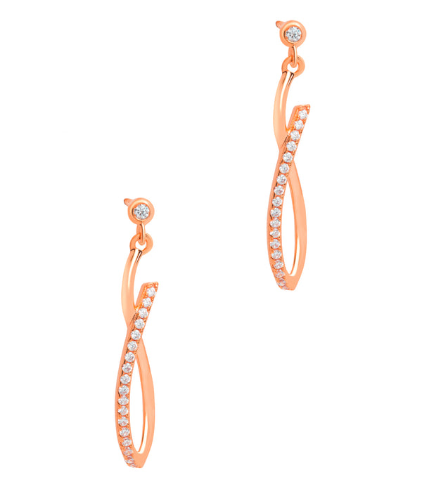 Gift Packaged 'Reif' 18ct Rose Gold Plated 925 Silver & Cubic Zirconia Earrings