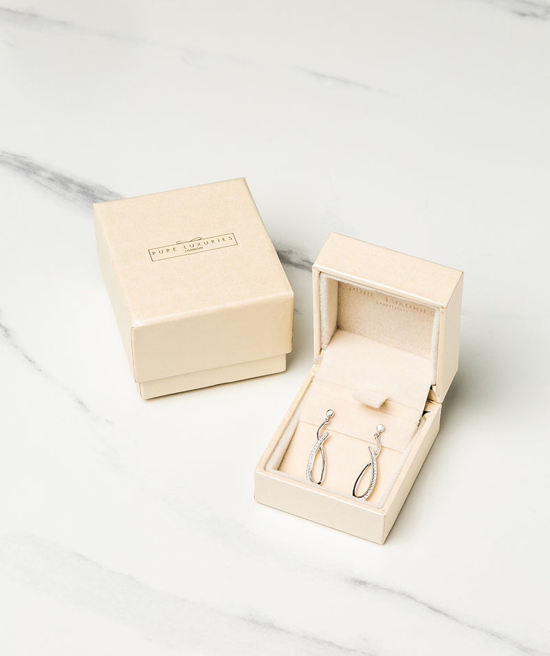Gift Packaged 'Reif' 925 Silver & Cubic Zirconia Earrings