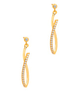 Gift Packaged 'Reif' 18ct Yellow Gold Plated 925 Silver & Cubic Zirconia Earrings