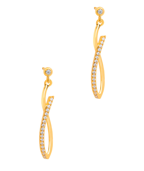Gift Packaged 'Reif' 18ct Yellow Gold Plated 925 Silver & Cubic Zirconia Earrings