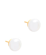 Gift Packaged 'Zehren' 18ct Yellow Gold Plated 925 Silver & Freshwater Pearl Earrings