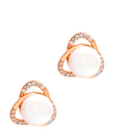 Gift Packaged 'Ortega' 18ct Rose Gold Plated 925 Silver & Freshwater Pearl Earrings