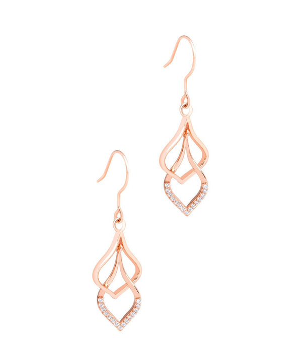 Copy of 'Yanet' 18ct Rose Gold Plated 925 Silver Hanging and Cubic Zirconia Teardrops Earrings Pure Luxuries London
