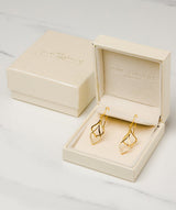 Gift Packaged 'Yanet' 18ct Yellow Gold Plated 925 Silver and Cubic Zirconia Hanging Teardrops Earrings