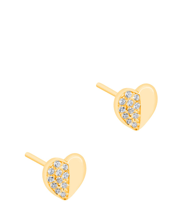 Gift Packaged 'Leonie' 18ct Yellow Gold Plated 925 Silver & Cubic Zirconia Heart Earrings
