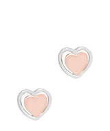 Gift Packaged 'Violette' 18ct Rose Gold & Rhodium Plated 925 Silver Heart Earrings