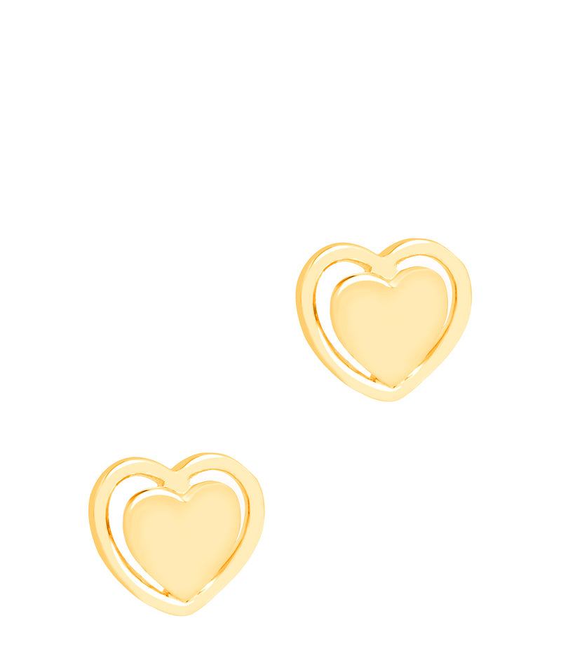 Gift Packaged 'Violette' 18ct Yellow Gold Plated 925 Silver Heart Earrings