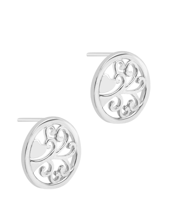 Gift Packaged 'Fosette' Rhodium Plated 925 Silver Branch Earrings