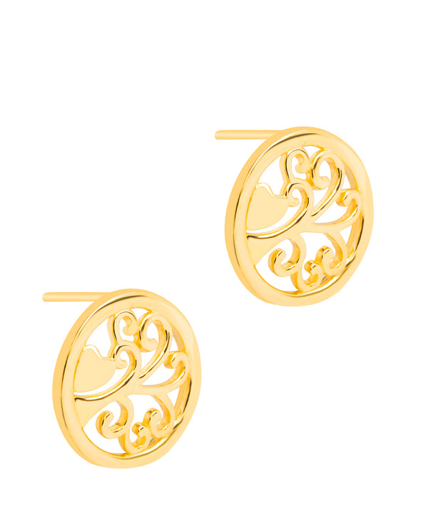 Gift Packaged 'Fosette' 18ct Yellow Gold 925 Silver Branch Earrings