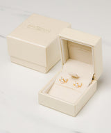 'Bijou' 18ct Gold Plated 925 Silver and Freshwater Pearl with Cubic Zirconia Bow Earrings Pure Luxuries London