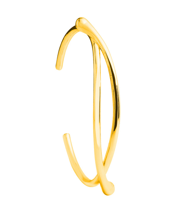 'Elle' Yellow Gold Plated Sterling Silver Minimalist Bangle Pure Luxuries London