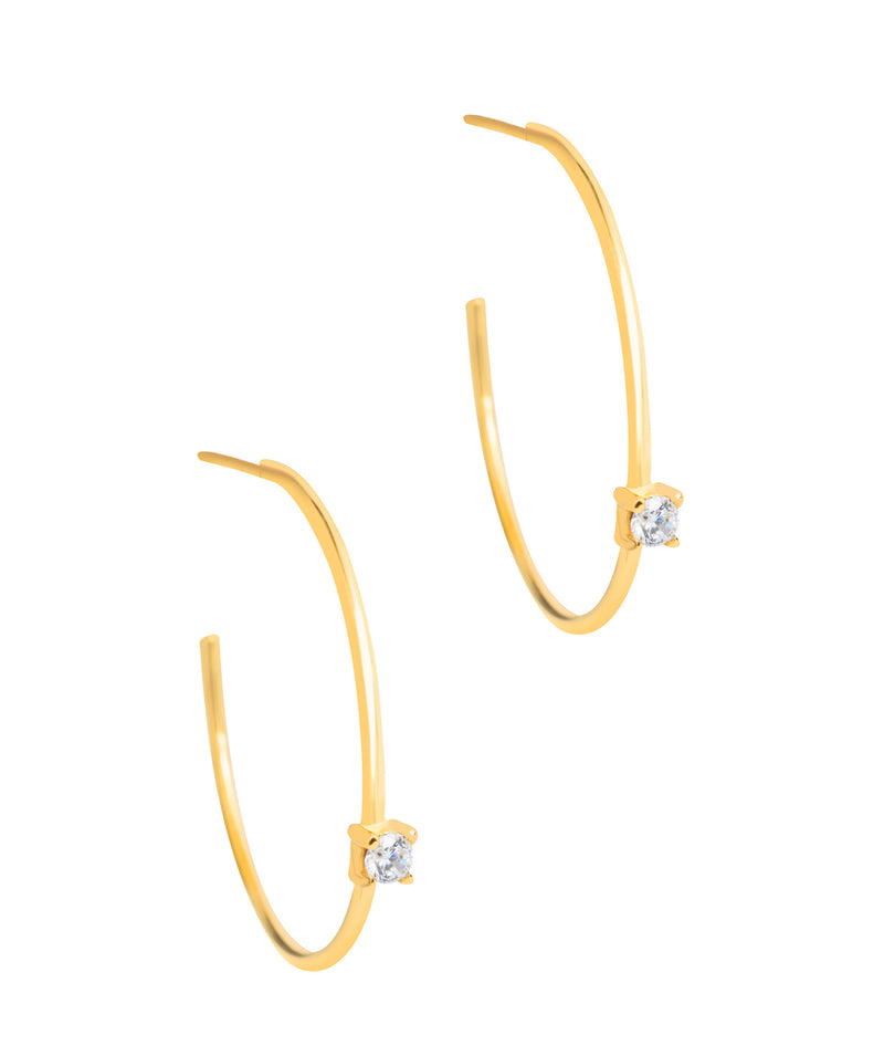 Gift Packaged 'Vilma' 18ct Yellow Gold Plated 925 Silver Open Hoop Earrings