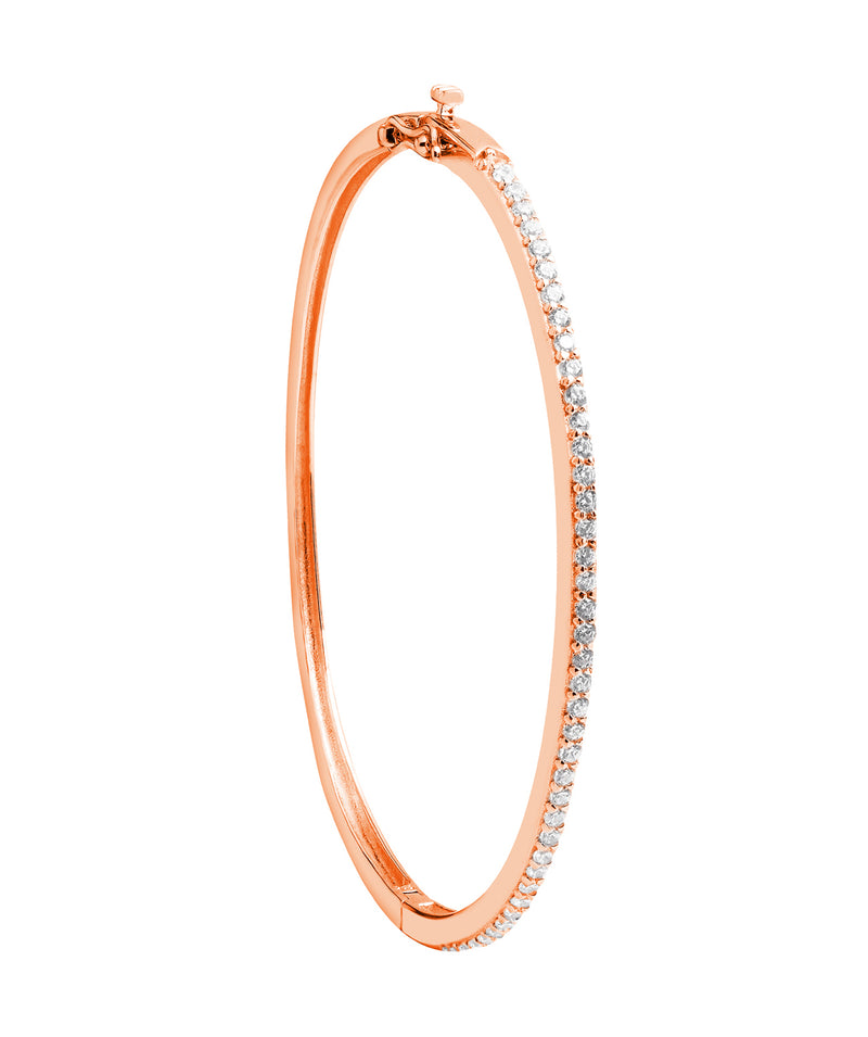 'Cecile' Rose Gold Plated Sterling Silver and Cubic Ziconia Bangle Pure Luxuries London
