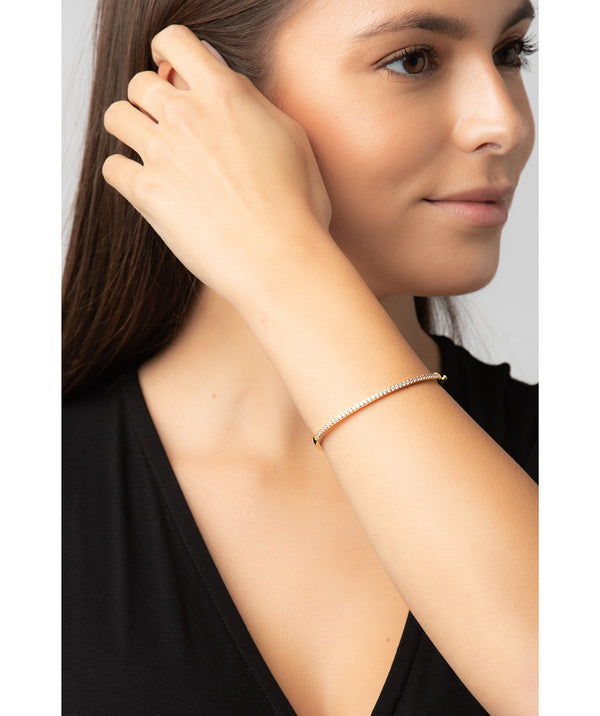 Gift Packaged 'Cecile' 18ct Yellow Gold Plated 925 Silver and Cubic Ziconia Bangle