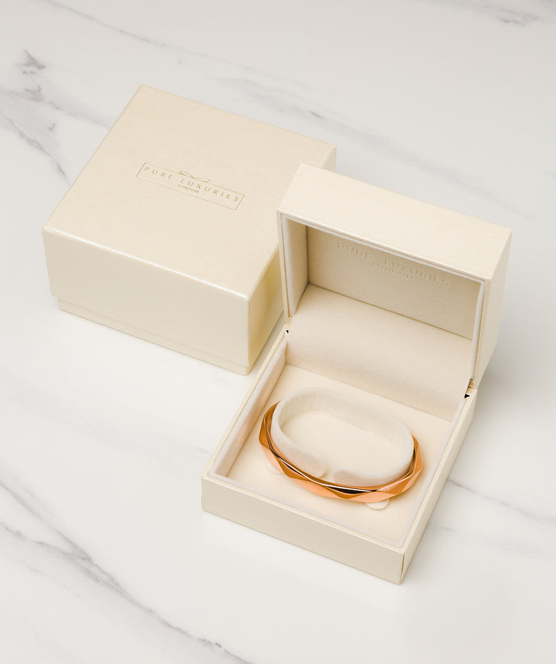 'Aurelle' Rose Gold Plated Sterling Silver Bangle Pure Luxuries London