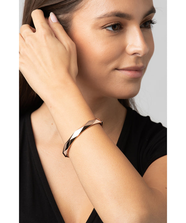 Gift Packaged 'Aurelle' 18ct Rose Gold Plated 925 Silver Bangle