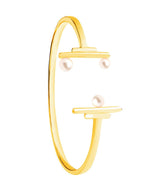 Gift Packaged 'Aubrielle' 18ct Gold Plated 925 Silver & Freshwater Pearl Bangle