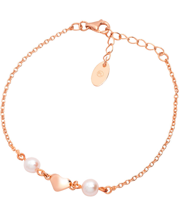 'Agenta' Rose Gold Plated Sterling Silver Heart Bracelet Pure Luxuries London