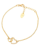 Gift Packaged 'Cecelia' 18ct Yellow Gold Plated Sterling Silver Heart Bracelet