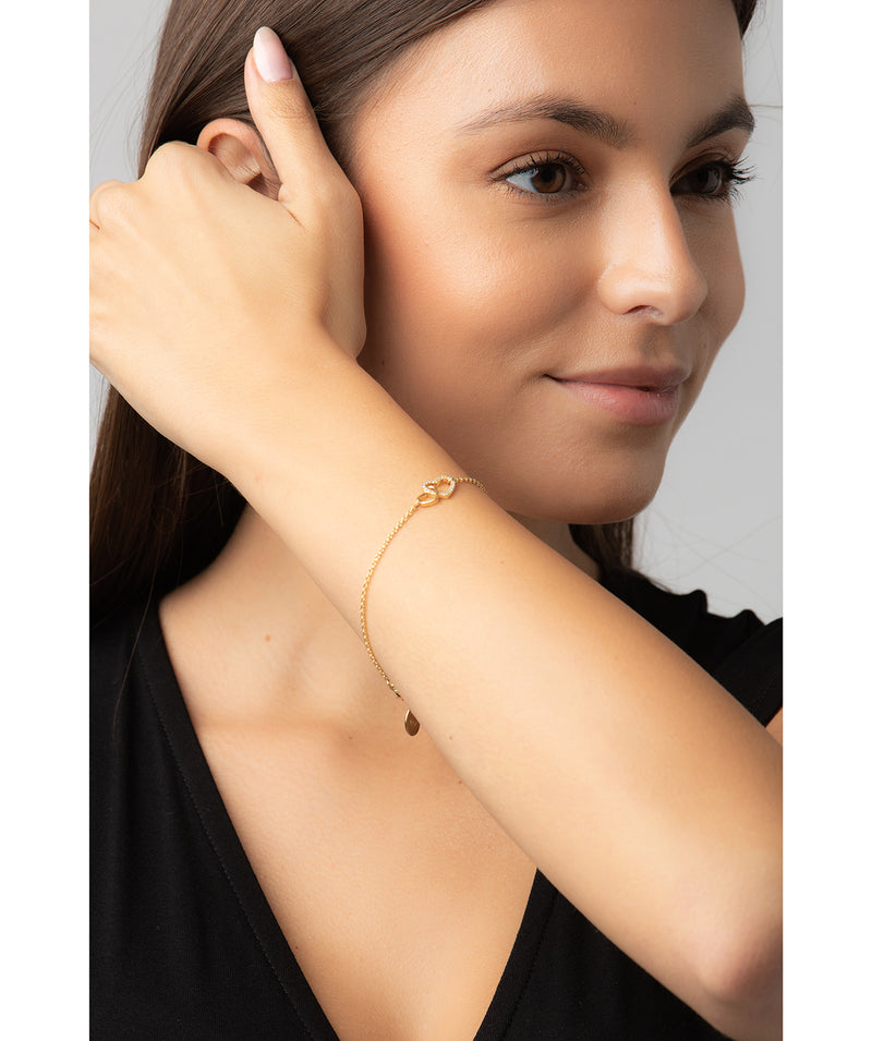 Gift Packaged 'Cecelia' 18ct Yellow Gold Plated Sterling Silver Heart Bracelet