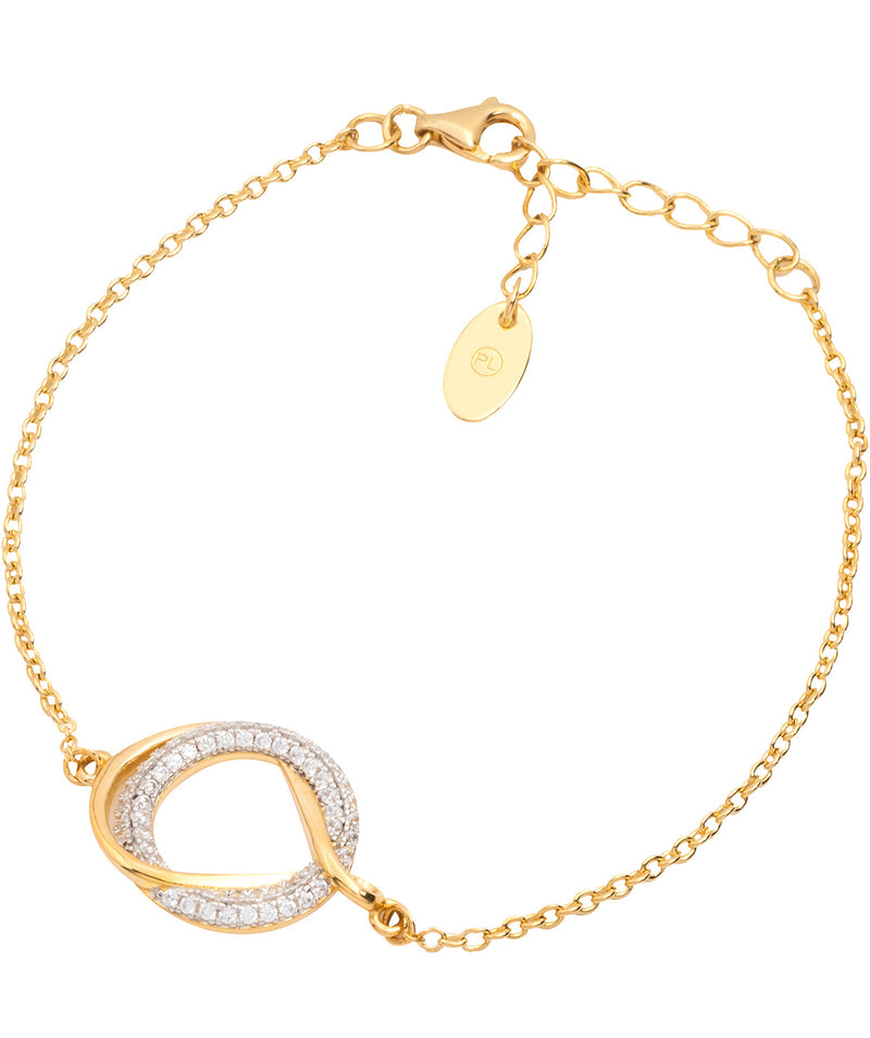 Gift Packaged 'Moreno' 18ct Gold Plated 925 Silver & Cubic Zirconia Bracelet