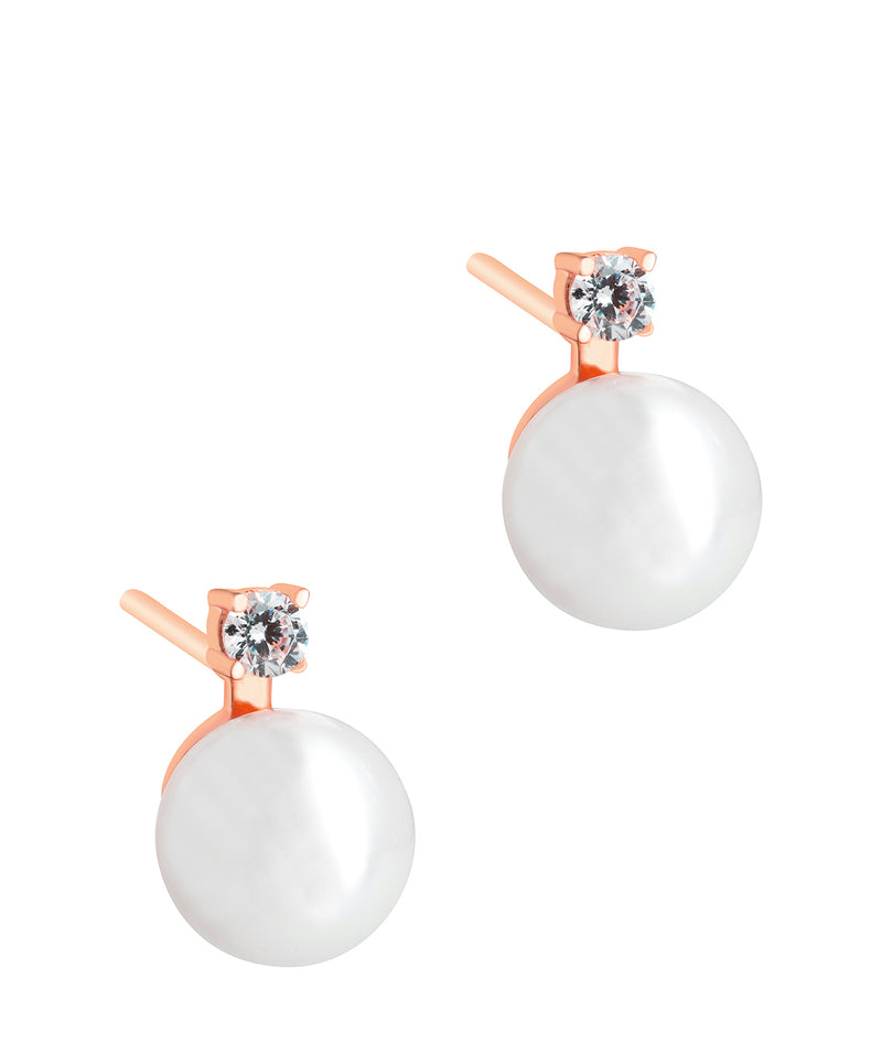 'Tomasa' Rose Gold Plated Sterling Silver and Pearl Earrings Pure Luxuries London