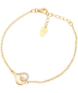 Gift Packaged 'Delphine' 18ct Yellow Gold Plated 925 Silver & Cubic Zirconia Heart Bracelet