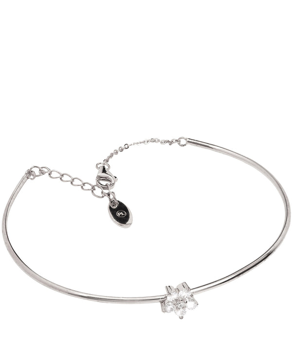 'Lopez' Sterling Silver and Cubic Zirconia Flower Bracelet Pure Luxuries London