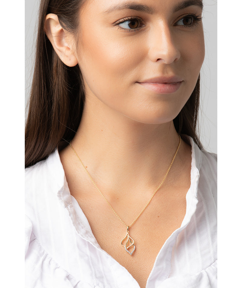 Gift Packaged 'Tessa' 18ct Yellow Gold Plated 925 Silver & Cubic Zirconia Hanging Teardrops Necklace