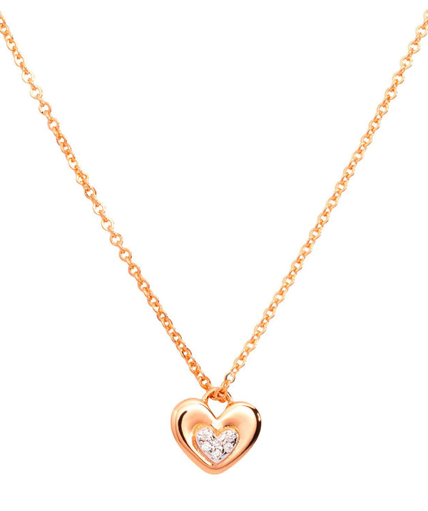 Gift Packaged 'Yelena' 18ct Rose Gold Plated 925 Silver & Cubic Zirconia Heart Necklace