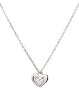 Gift Packaged 'Yelena' Rhodium Plated 925 Silver & Cubic Zirconia Heart Necklace