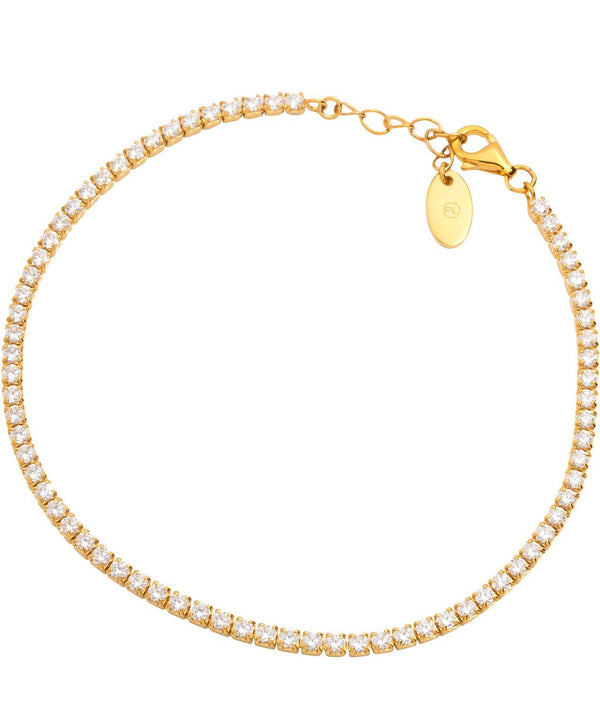 Gift Packaged 'Lotte' Yellow Gold Plated 925 Silver & Cubic Zirconia Bracelet