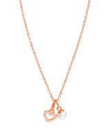 Gift Packaged 'Velez' 18ct Rose Gold Plated 925 Silver & Pearl Sparkle Heart Necklace