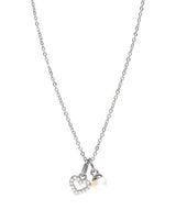 Gift Packaged 'Velez' 925 Silver & Pearl Sparkle Heart Necklace