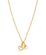 Gift Packaged 'Velez' 18ct Yellow Gold Plated 925 Silver & Pearl Sparkle Heart Necklace