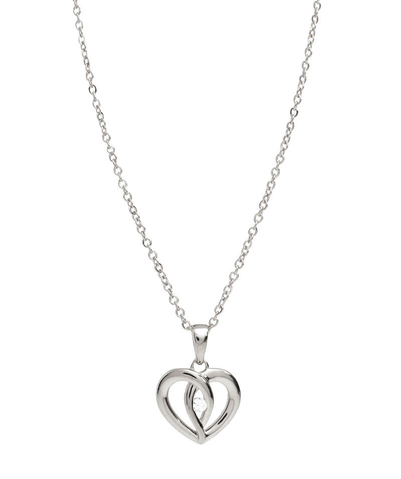Gift Packaged 'Keller' Rhodium Plated 925 Silver & Cubic Zirconia Necklace