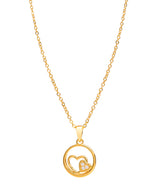 Gift Packaged 'Kubler' Yellow 18ct Gold Plated 925 Silver Heart & Circle Pendant Necklace
