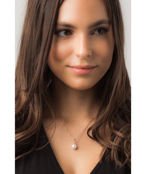Gift Packaged 'Seville' 18ct Rose Gold Plated 925 Silver & Pearl Sparkle Necklace