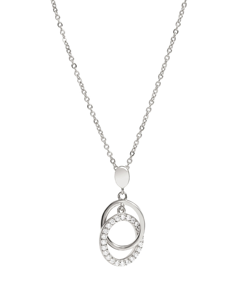 Gift Packaged 'Bolera' 925 Silver & Cubic Zirconia Intertwined Circle Necklace