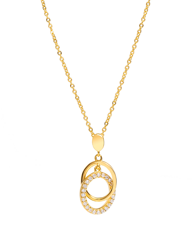 Gift Packaged 'Bolera' 18ct Yellow Gold Plated 925 Silver & Cubic Zirconia Intertwined Circle Necklace