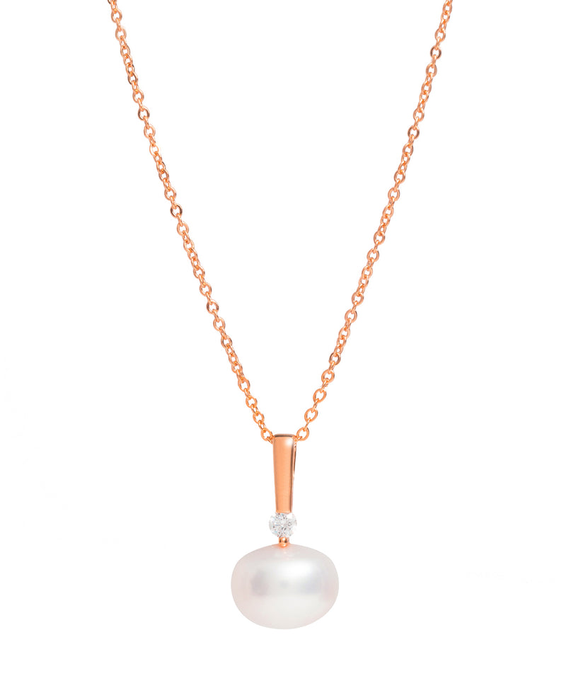Gift Packaged 'Diaz' 18ct Rose Gold Plated 925 Silver & Freshwater Pearl Necklace