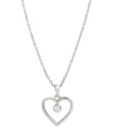 Gift Packaged 'Vasquez' 925 Silver & Cubic Zirconia Heart Pendant Necklace