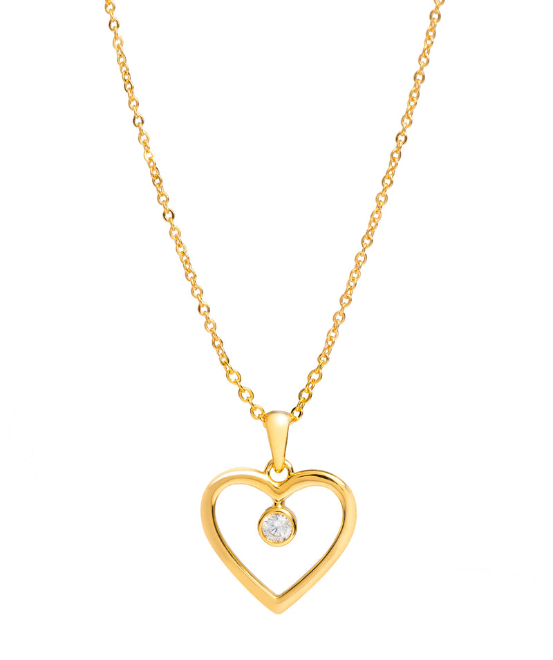 Gift Packaged 'Vasquez' 18ct Yellow Gold Plated 925 Silver & Cubic Zirconia Heart Necklace