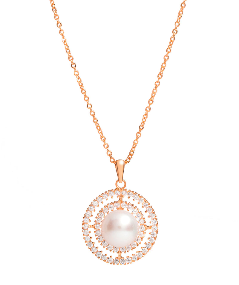 Gift Packaged 'Valverde' 18ct Rose Gold Plated 925 Silver Cubic Zirconia Necklace