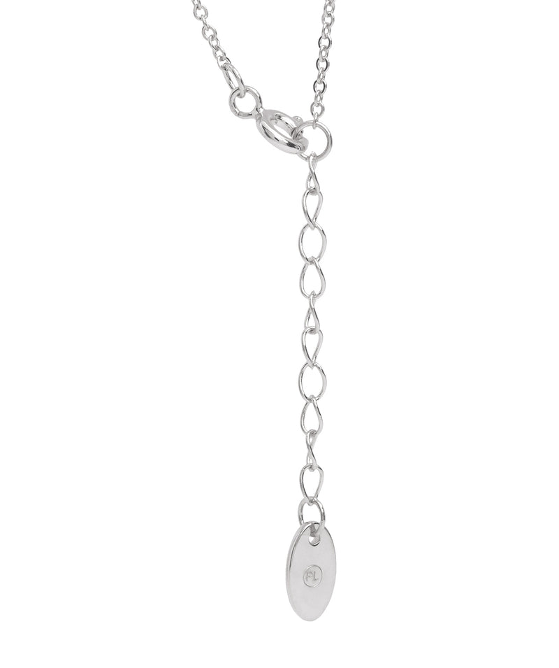 Gift Packaged 'Montserrat' Rhodium Plated 925 Silver Cubic Zirconia & Pearl Teardrop Pendant Necklace