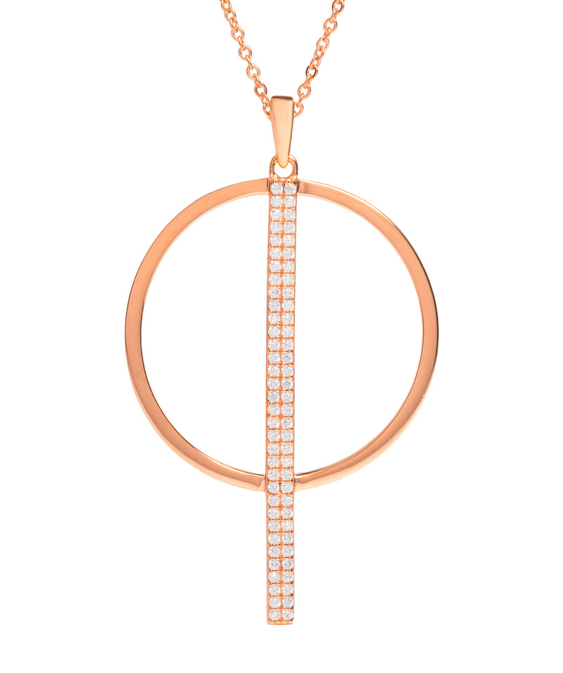 Gift Packaged 'Borealis' 18ct Rose Gold Plated 925 Silver & Cubic Zirconia Circle Necklace