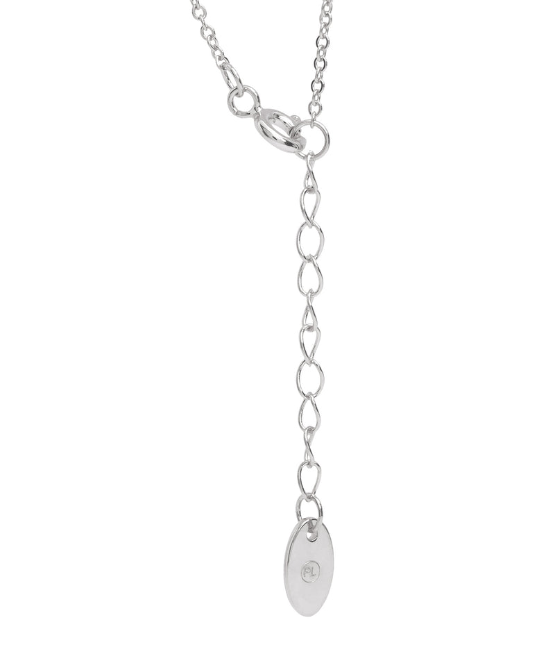 Gift Packaged 'Ollier' Rhodium Plated 925 Silver & Cubic Zirconia Large Open Circle Pendant Necklace