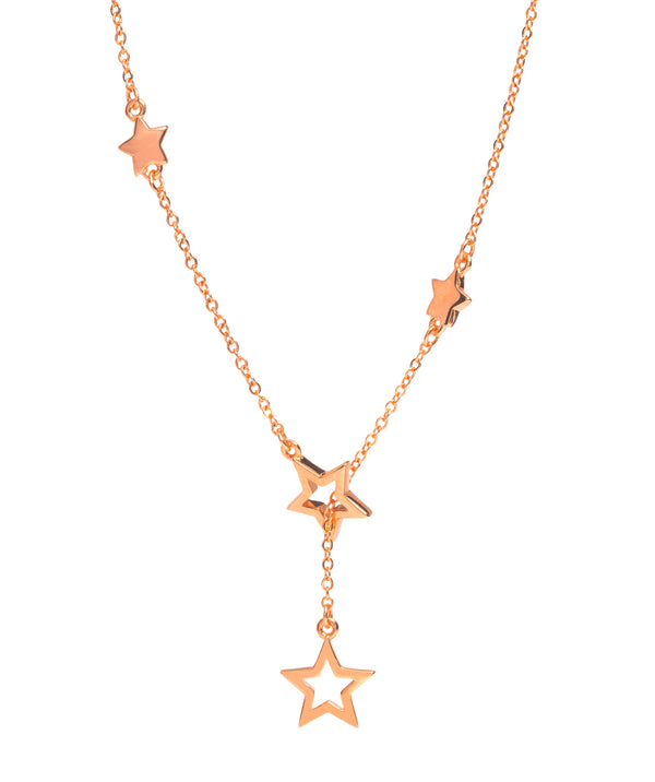 Gift Packaged 'Velata' 18ct Rose Gold Plated 925 Silver Cascading Stars Necklace