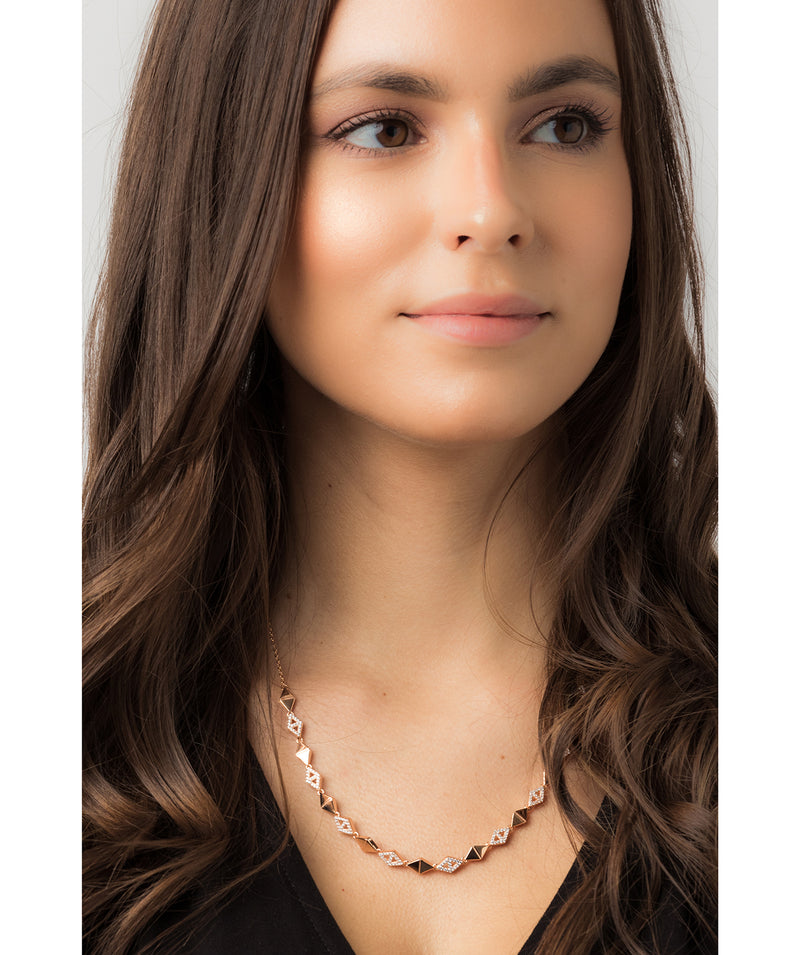 Gift Packaged 'Hingis' 18ct Rose Gold Plated 925 Silver & Cubic Zirconia Necklace